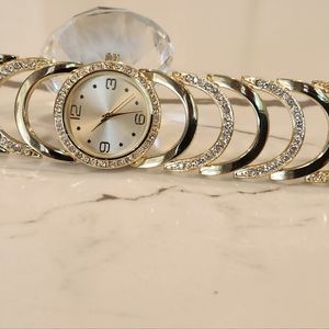 Charter Club Gold Tone Crystal Bracelet Watch